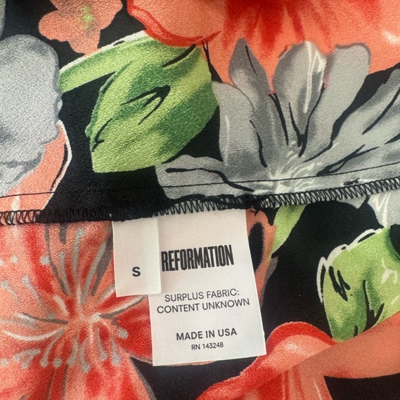 Reformation Floral High Low Midi Caftan Dress Size Small Flowy Lightweight - Picture 9 of 9